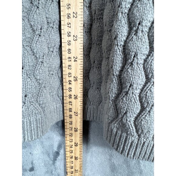 Izod Womens Cardigan Cable Knit Gray Sweater With Button Collar XXL - Picture 8 of 16